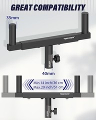 Dual Speaker Mount Bar Mounting Fork Bracket Speaker Pole Width Adjustable