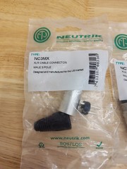 Lot of 4 Neutrik NC3MX Male XLR Cable Connectors – Silver – New