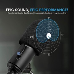MS1814 6-in-1 PRO Vocal Cardioid Condenser Microphone Plug & Play Studio Reco…