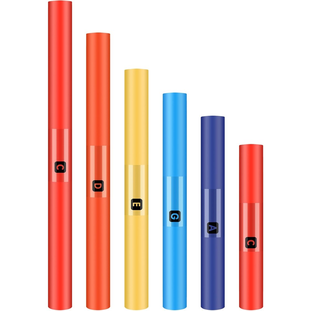 6 Pcs Musical Sound Tube Set C Major Pentatonic Scale Percussion Tube for Mus…