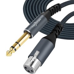 10FT Braided XLR to 6.35mm TRS Cable – Quality Sound with 20 AWG Copper
