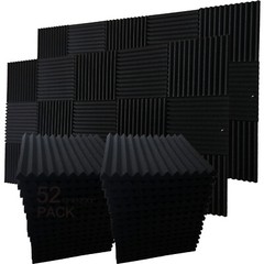 12-96PCS Black Acoustic Foam Panel Wedge Studio SoundAbsorb Wall Tiles Free Ship