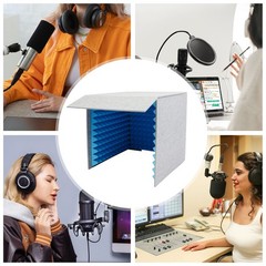 Desktop Soundproof Cover Portable Vocal Recording Booth Sound Absorbing Shield