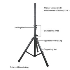 PRORECK 12″ 1000W Bluetooth PA Speaker System Karaoke Set w/ Stands
