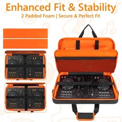 Padded DJ Controller Case for DDJ FLX4, DJ 400, REV1 – 5-Pocket Carry Bag for 15