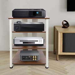 4-Tier AV Media Stereo Stand Console With Storage Shelves Holder Load 110.23lbs
