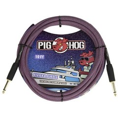 Pig Hog 10-Foot Vintage Woven Instrument Cable, 1/4″ Straight-Straight Riviera