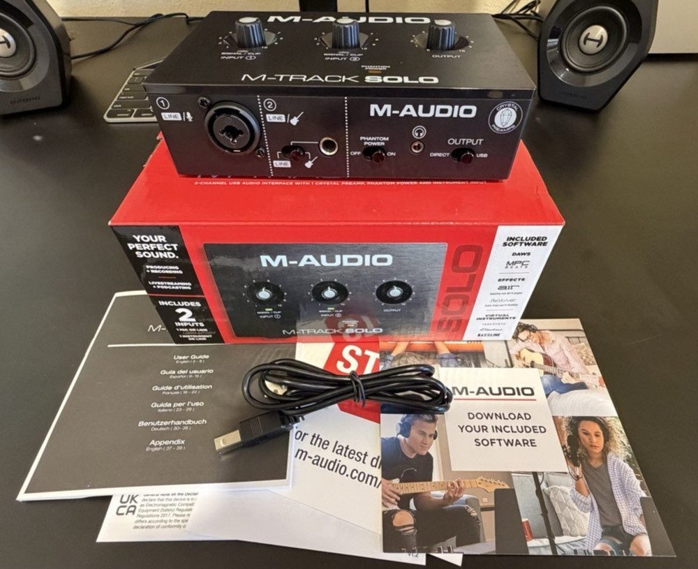 M-AUDIO M-Track Solo USB Audio Interface for 48kHz / 1 XLR in, Black