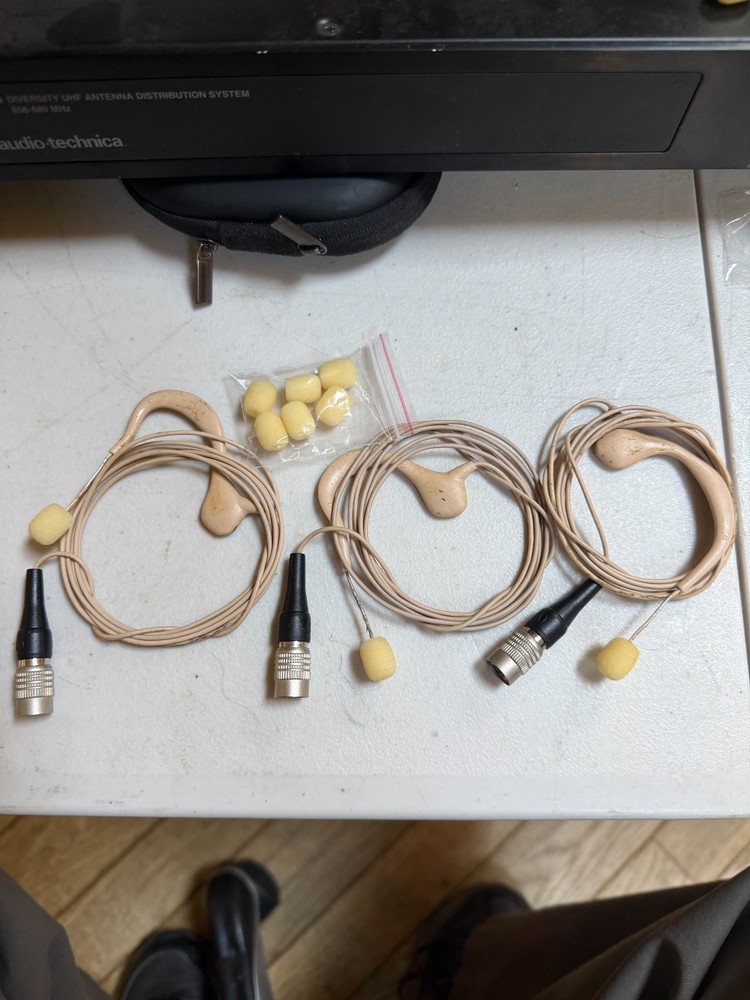 AUDIO TECHNICA 893-TH-CW micro earset omni condensor mirophones. Set of three