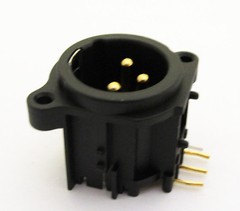 10pcs Microphone Male XLR Audio Connector Sepeaker plug Gold 3 Pin Pole Black