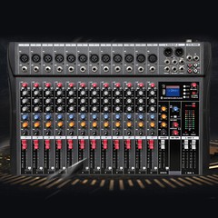 12 Channel Audio Mixer Bluetooth USB DJ Sound Mixing Console Studio