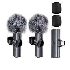Lavalier Microphone Wireless Audio Video Recording Mic For Android/iPhone