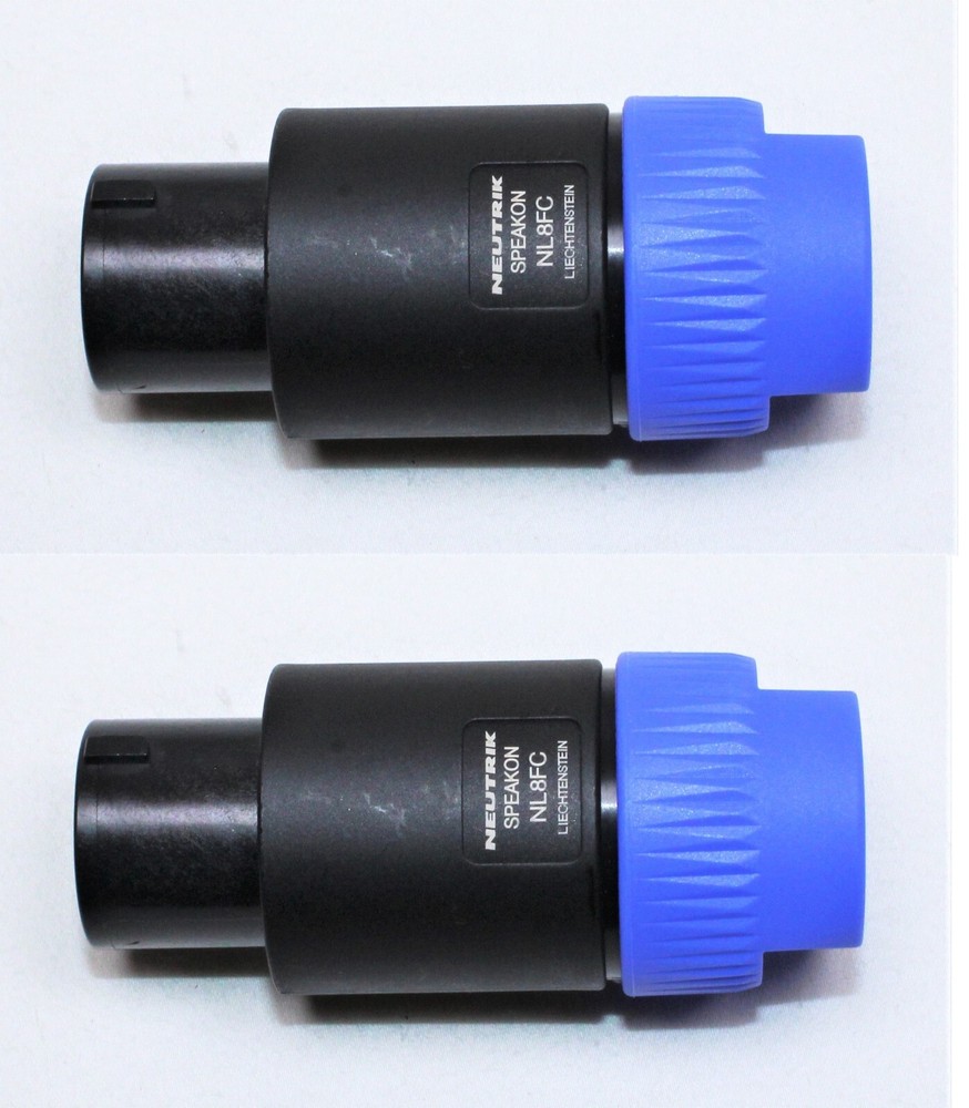 (2) Two Genuine NEUTRIK NL8FC Female 8 Pole Original SpeakON Cable Connector