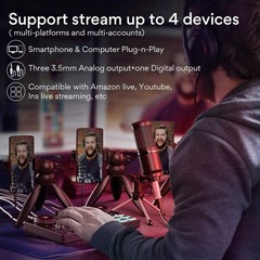 Compact Podcast Mixer Set with 3.5mm Microphone for Effortless Live Streaming