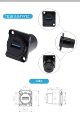 Panel Mount D Type USB Module 2.0/3.0 Female to Female Connector Jack Socket