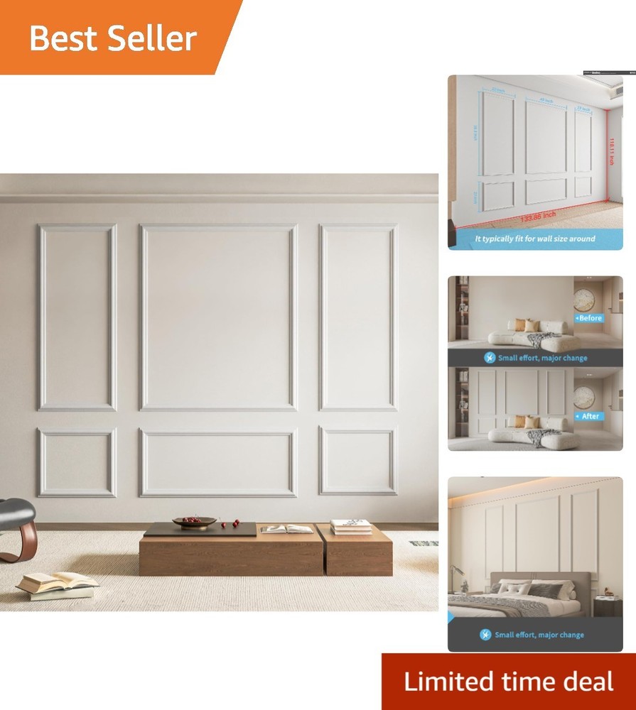 Transform Your Space with 24 Pre-Cut Wall Molding Panels – Stylish & Durable