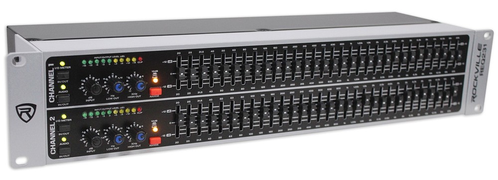 Rockville REQ231 V2 Dual 31 Band 1/3 Octave Graphic Equalizer w/ Sub-Output!