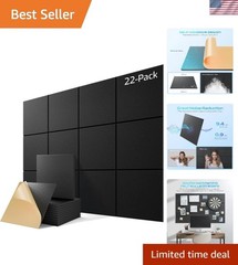 High-Density Soundproof Panels 12“ x 12“ for Elegant Noise Reduction – 22 Pack