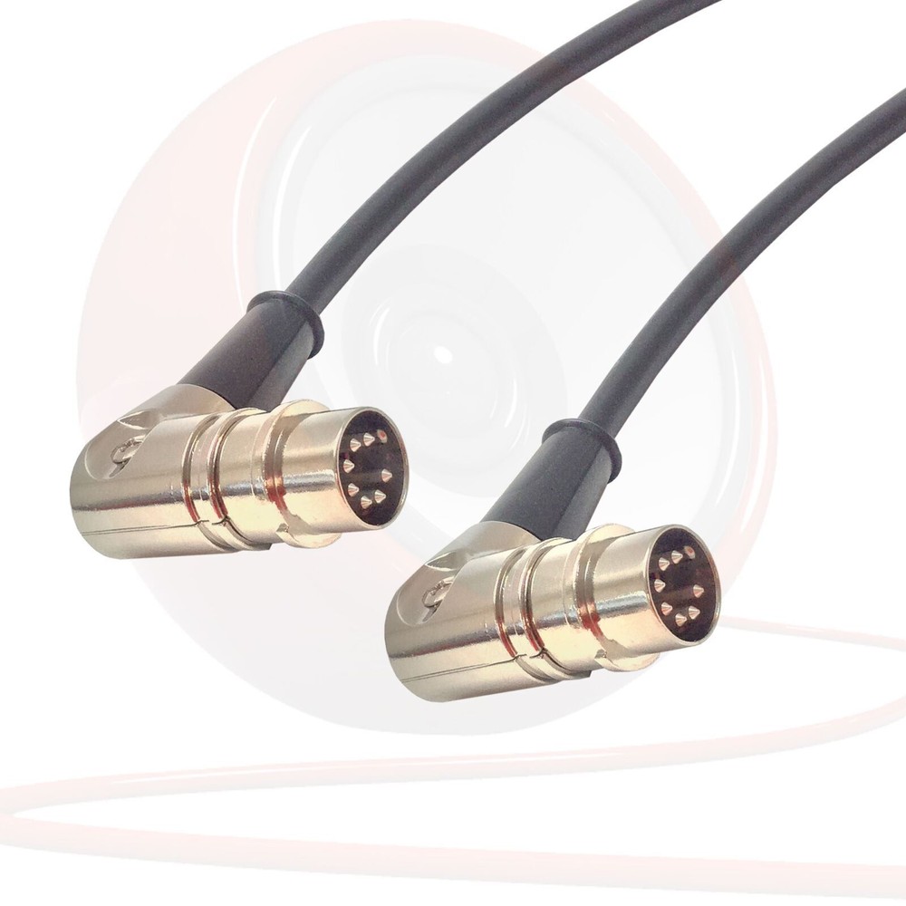 Angled 7 Pin Din Midi Cable. Foot Switch to Amp, Rocktron, Fractal Lead 1m 3m 5m