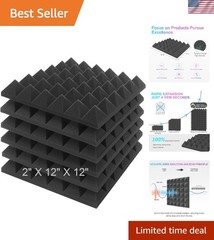 2″ Thick Charcoal Acoustic Foam Panels – 6 Pack for Sound Quality Enhancement