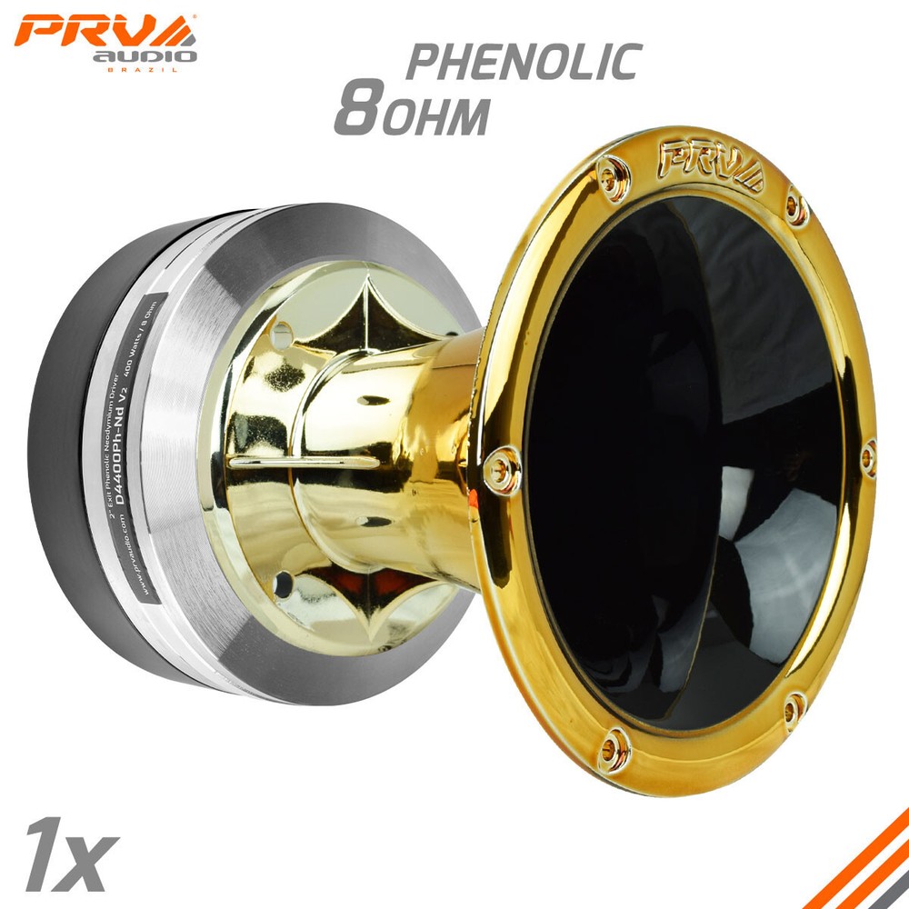 PRV D4400Ph-Nd v2 Phenolic 400 Watts 2″ Horn Driver Neodymium + WGP14-50 Gold