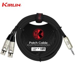 Kirlin 1FT 3.5mm TRS To Dual XLR Female Noise-Free Y-Cable Y-371 PRL-01/BK