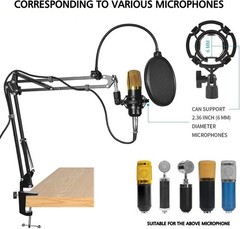 Microphone Stand for Blue Yeti, Quadcast Boom Arm Scissor Mic Stand with Wind…