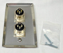 2-Port Dual Socket XLR Female Stainless Steel Microphone Mic Audio Wall Plate