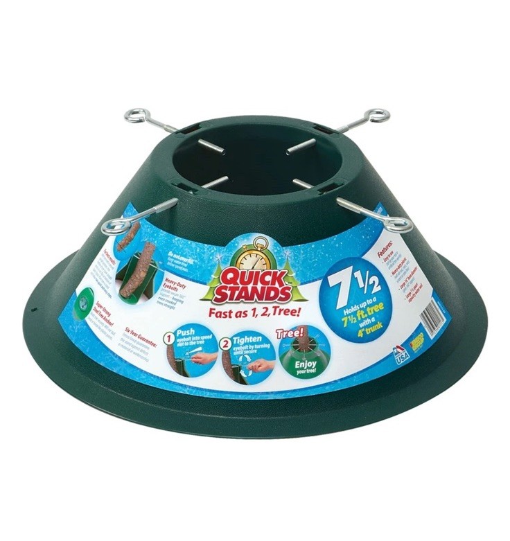 Quick Stands 7.5 Poly Tree Stand – Fast Setup – Holds 7.5′ Tree with 4″ Trunk –