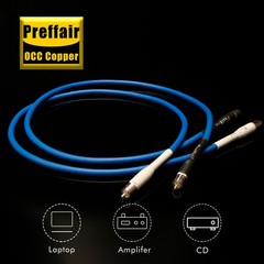 Preffair OCC Copper Audio RCA Interconnect Cable With Silver Plated Plug Lot