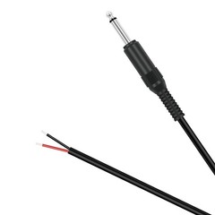 6.35mm 1/4″ to Speaker Wire Adapter, 2-Pack 1ft 6.3mm TS 6.35MM 2 Pole, Black
