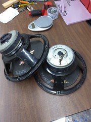 Pair Matched 12 In Woofers Mass Weighted Cones Need Reedged! Pro Drivers