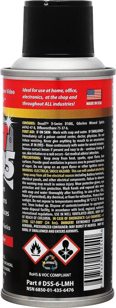 CAIG Laboratories D5S- CAIG Deoxit Contact Cleaner, Spray, Oz