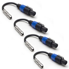 SAPT56 4 Pack of 1/4″ TS Female to Speakon Adapter Cables