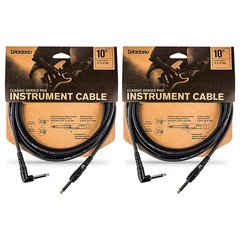 D’Addario Classic Pro Series Instrument Cable, Right Angle Plug 10 ft. 2Pack