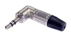 Neutrik NTP3RC 3.5mm 1/8″ Stereo Right Angle Mini Headphone Plug Nickel / Silver