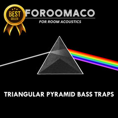 4 Pack Triangular Pyramid Bass Traps Ceiling Corner Acoustic Foam Black 16.5