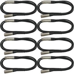 NEW 8 LOT PACK 6ft foot 3pin male to female XLR mic MICROPHONE CABLES DMX cords