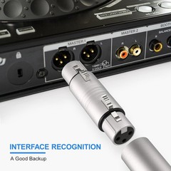 4 Pack (2 Pair) Professional XLR Adapter, 3 Pin Female to 2 Pair, Silver