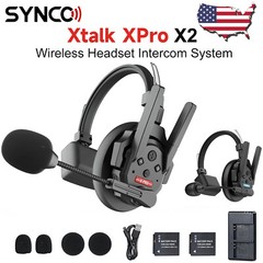 SYNCO XTALK XPro X2 500m Wireless Headset Intercom System Full Duplex 2-Person