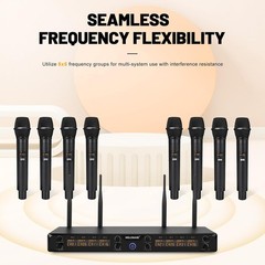 MELONARE 8-Channel Wireless Microphone System UHF 500MHz