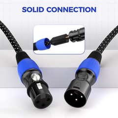 Premium 2 Pack 50FT XLR Microphone Cable, Noise Free and Long-Lasting Nylon B…