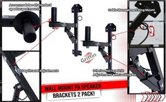 Premium PA Speakers Wall Mount Brackets By GRIFFIN | Set Of 2 Steel Pro-Audio