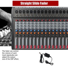 Pro 16 Channel Power Mixer Audio Mixing Console 16 DSP w/USB 110-220V Bluetooth