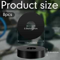 8 Pcs Rubber Isolation Pads, 1.5 Inch Anti-Vibration Washers for Noise Reduction