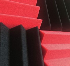 12 Pack Wedge RED/Black Acoustic Soundproofing 2″ x 12″ x 12″,