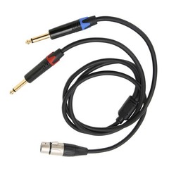 Dual 6.35mm Male To XLR Female Cable 24K Gold Plated Connectors Dual 1/4in NEW⭐
