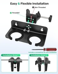 Double Multi Microphone Holder With C Clamp (Aluminum/Rubber）for Most Mic Sta…