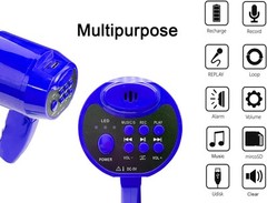 Bullhorn Rechargeable Megaphone Speaker with 240’s Blue