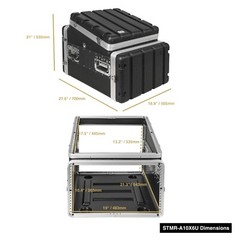 Sound Town 6U ABS Rack Case Slant Mixer Top, 21″ Depth, 10U Top STMR-A10X6U